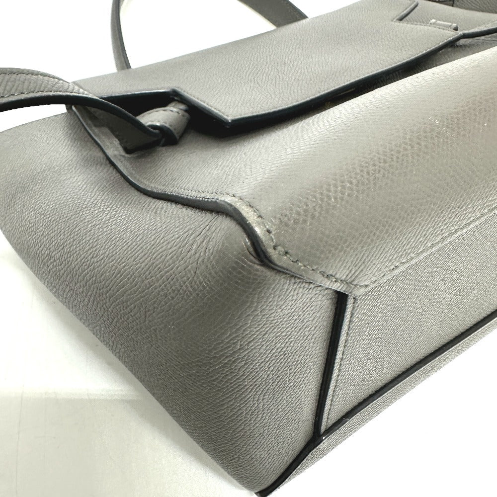 CELINE Handbag leather gray logo Belt bag micro Women