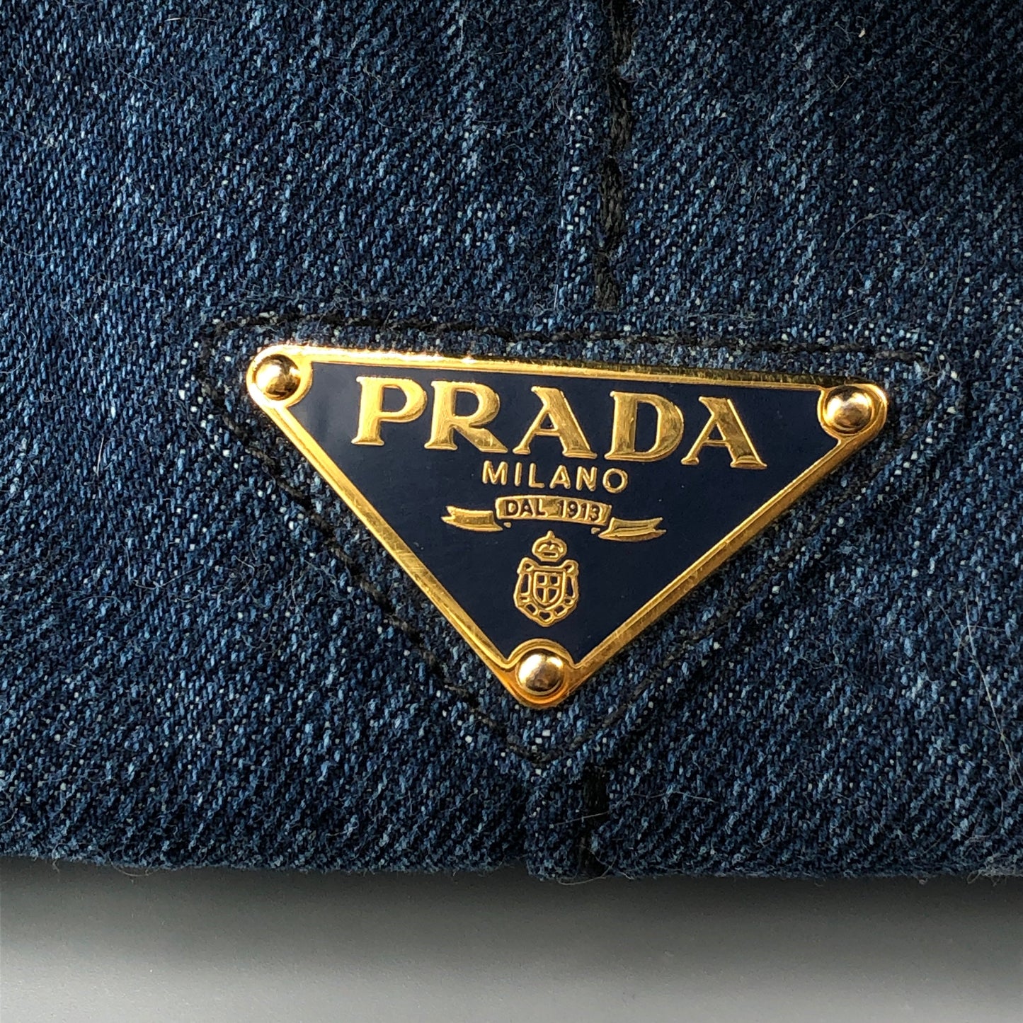 Prada Dark Blue Denim Large Tote Bag Size