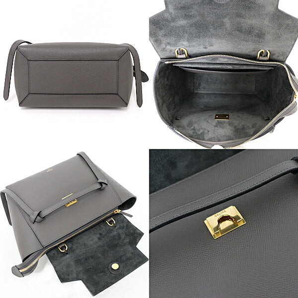 CELINE Handbag 189153ZVA.10DC Grain Calfskin Leather gray micro belt bag