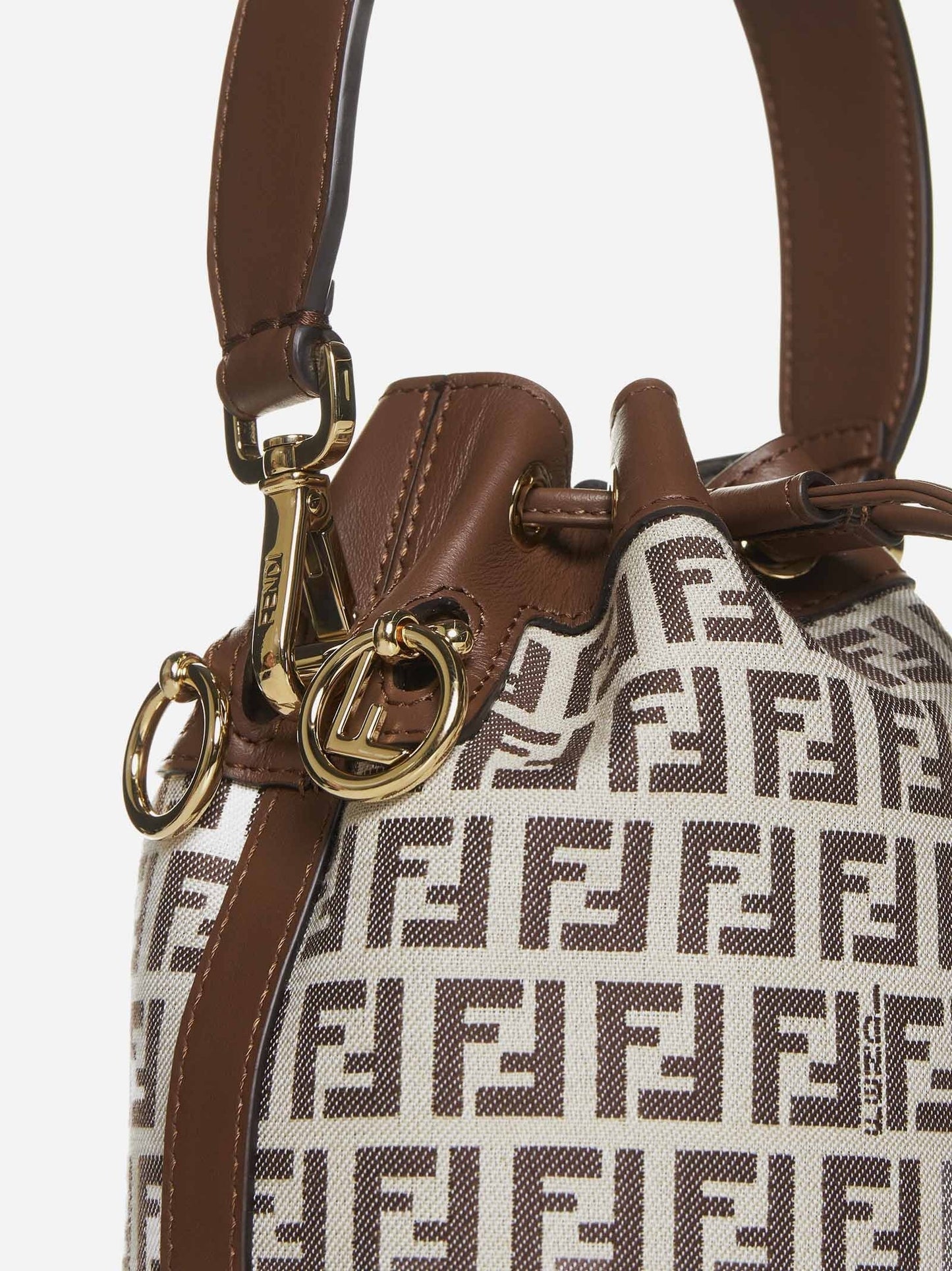 FENDI FF MINI MON TR SOR BUCKET BAG WITH SHOULDER STRAP