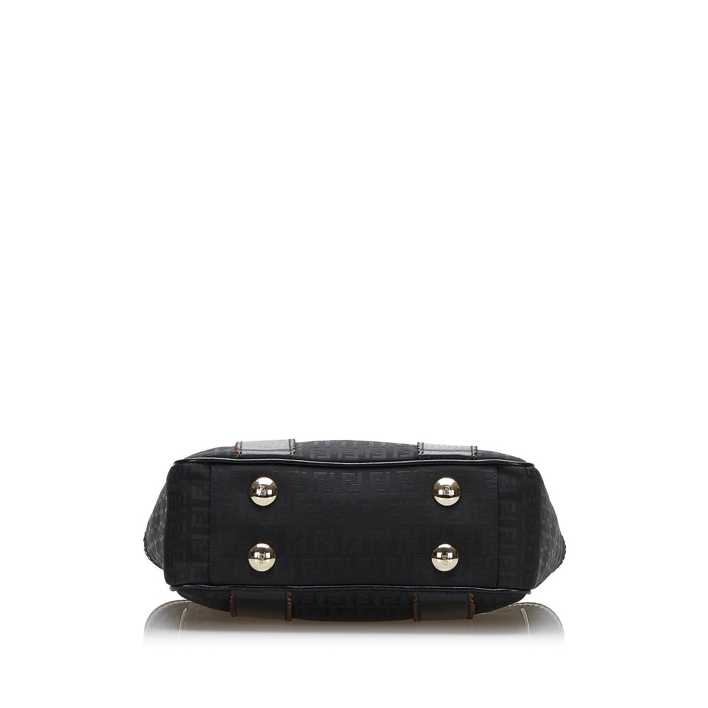 Fendi Leather-Trimmed Zucchino Tote (SHG-36075)