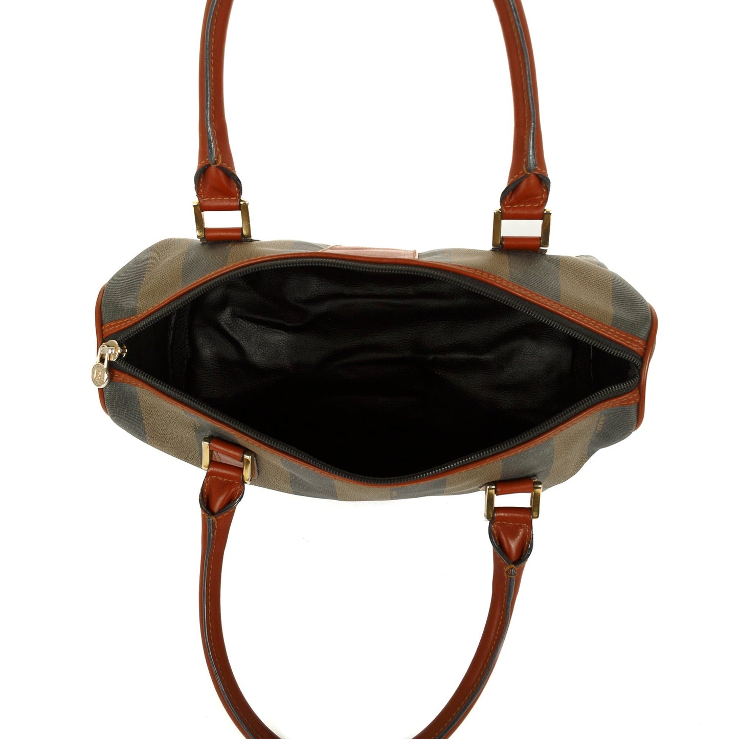 Fendi Pequin Stripe Boston Bag