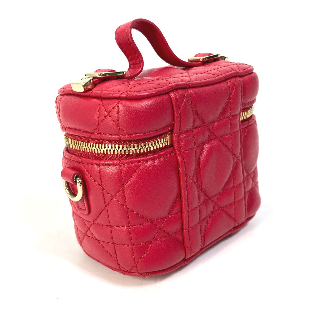 Dior Vanity bag S0918ONMJ leather Red type Lady Dior LADY DIOR Microvanity Cannage Women
