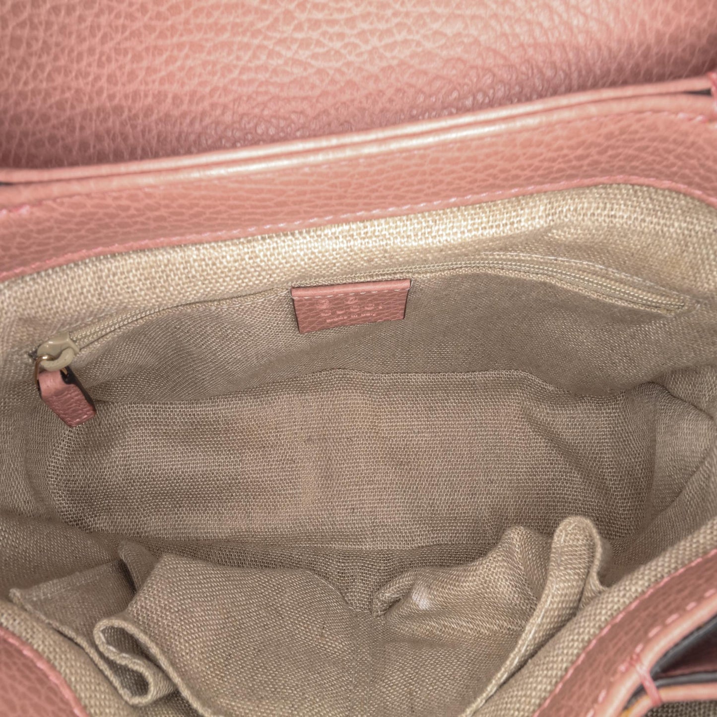 Gucci Small Dollar Leather Interlocking G Satchel