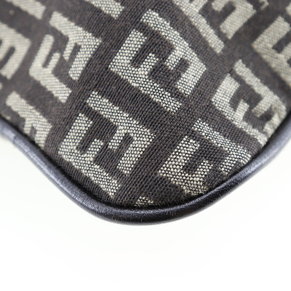 FENDI Shoulder Bag canvas Brown Zucchino one belt Women