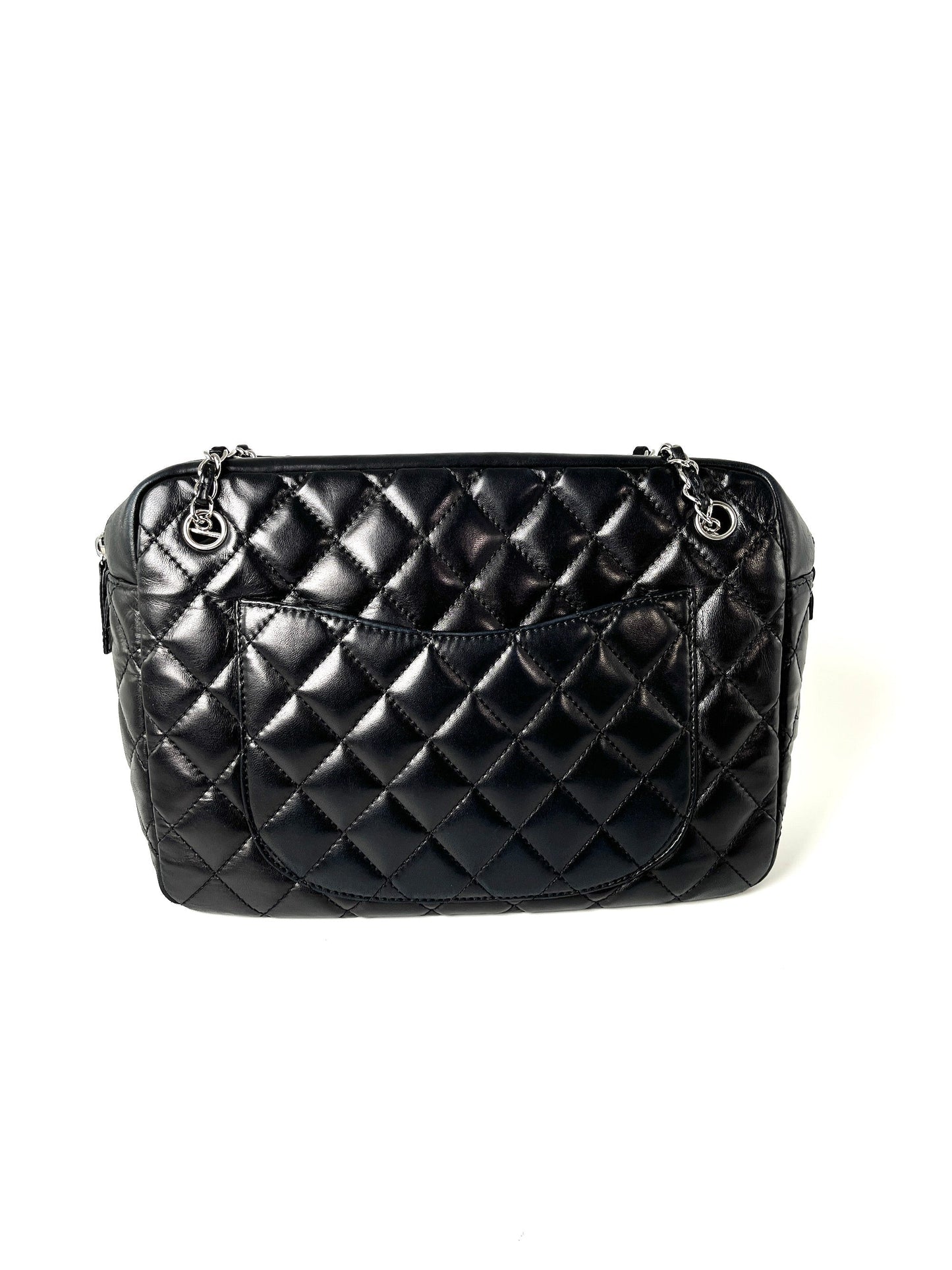 Chanel Black Quilted Camera Case Jumbo Tote Bag - Rovelle Bags