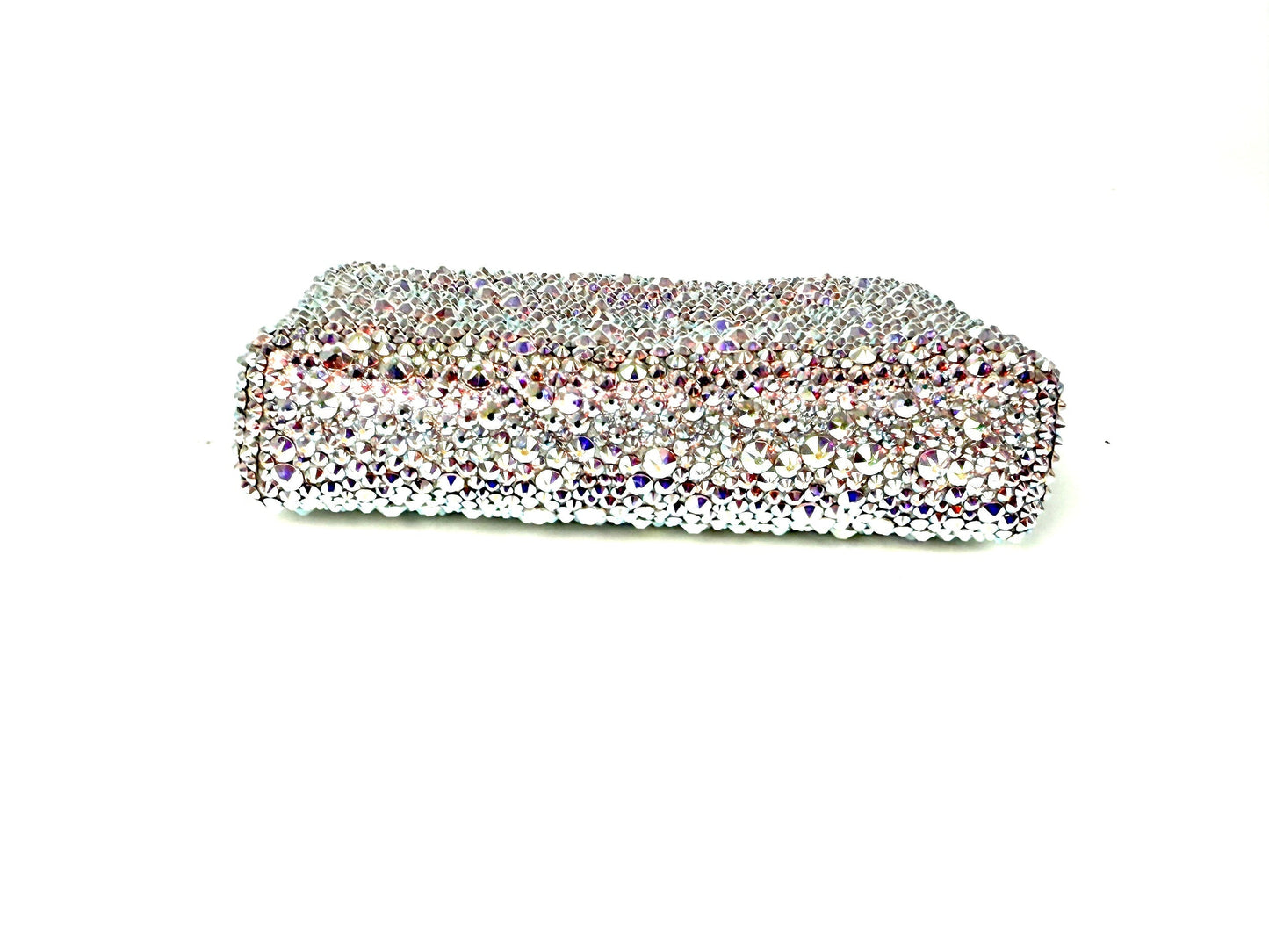 Chanel Silver Swarovski Crystal Leather Key Clutch Bag - Rovelle Bags