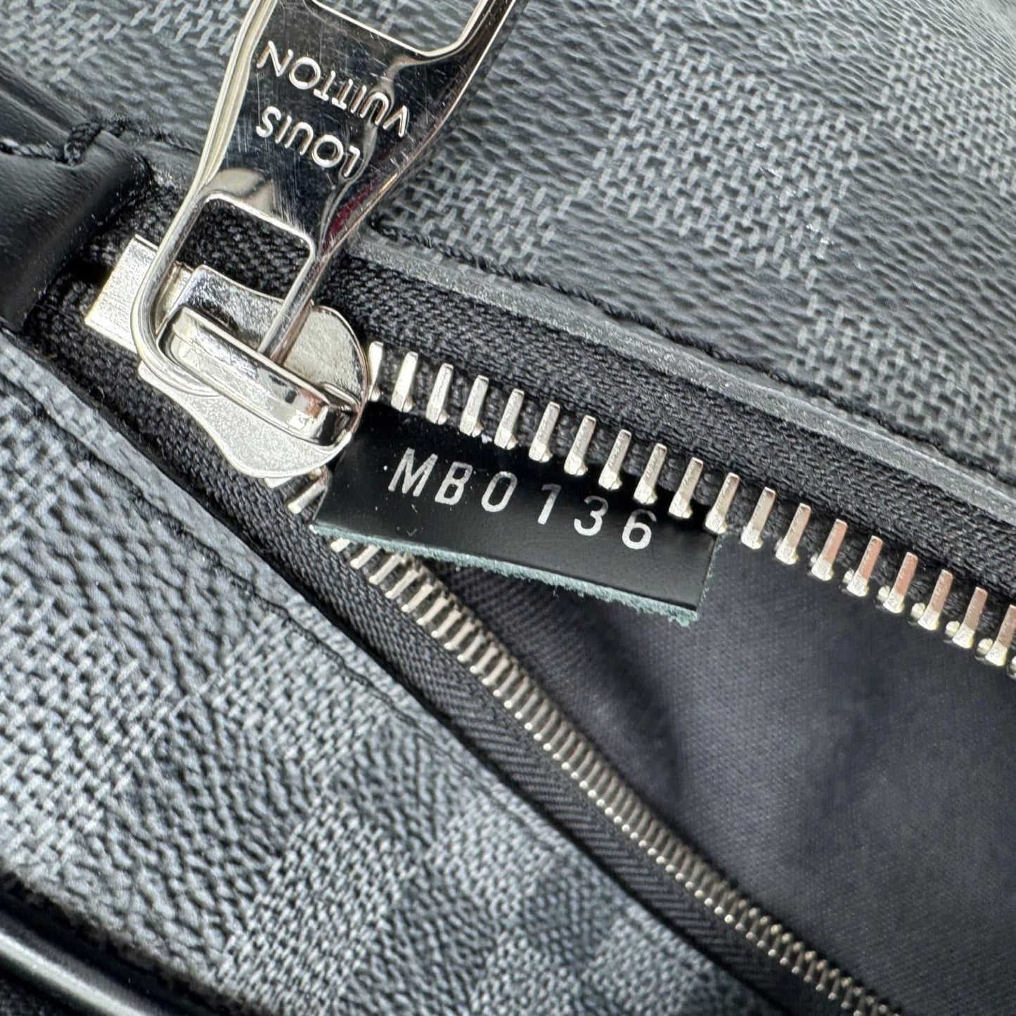 LOUIS VUITTON Ambler Damier Graphite Shoulder Bag Black