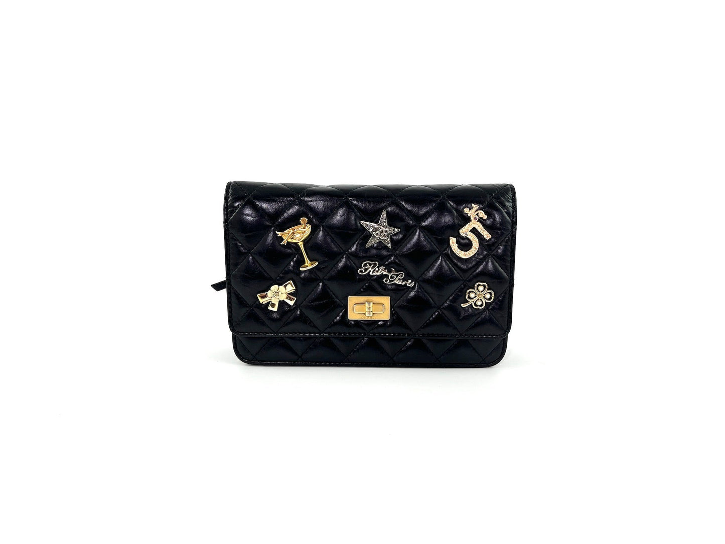Chanel Black Calfskin Charm Reissue 2.55 Crossbody Bag - Rovelle Bags