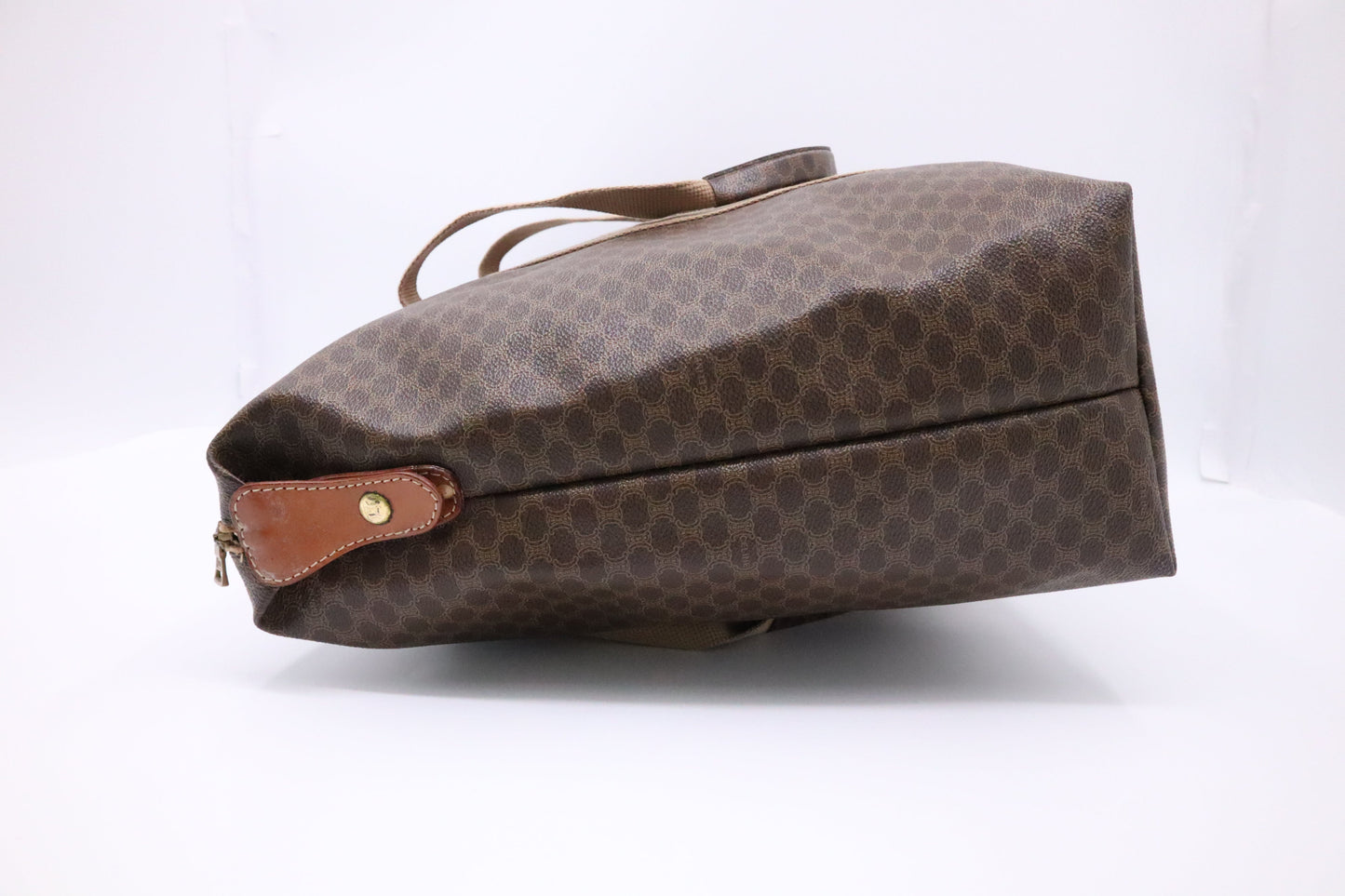 Celine Travel Tote in Triomphe Macadam Brown Coated Canvas