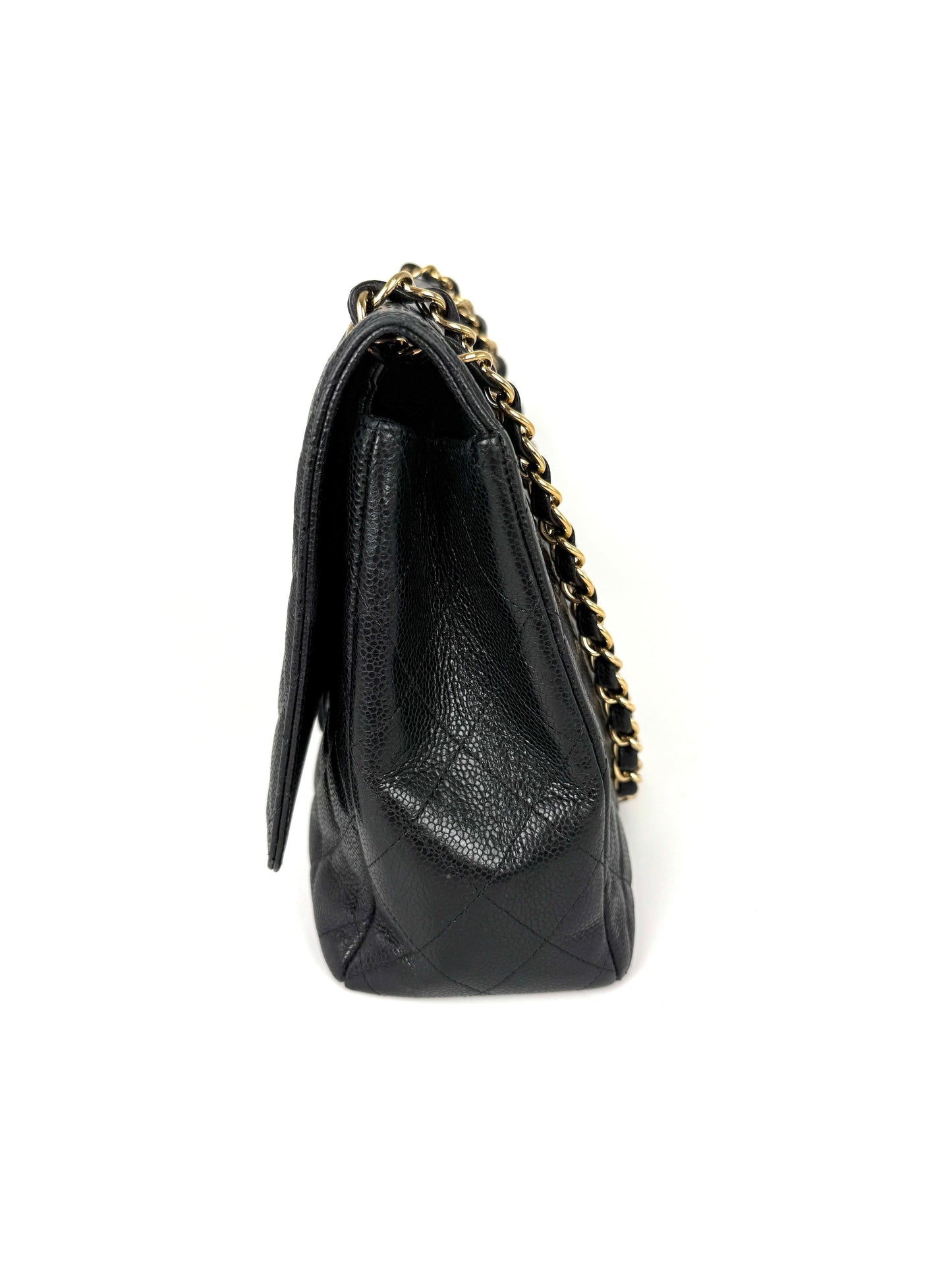 Chanel Maxi Jumbo Classic Black Caviar Shoulder Bag - Rovelle Bags