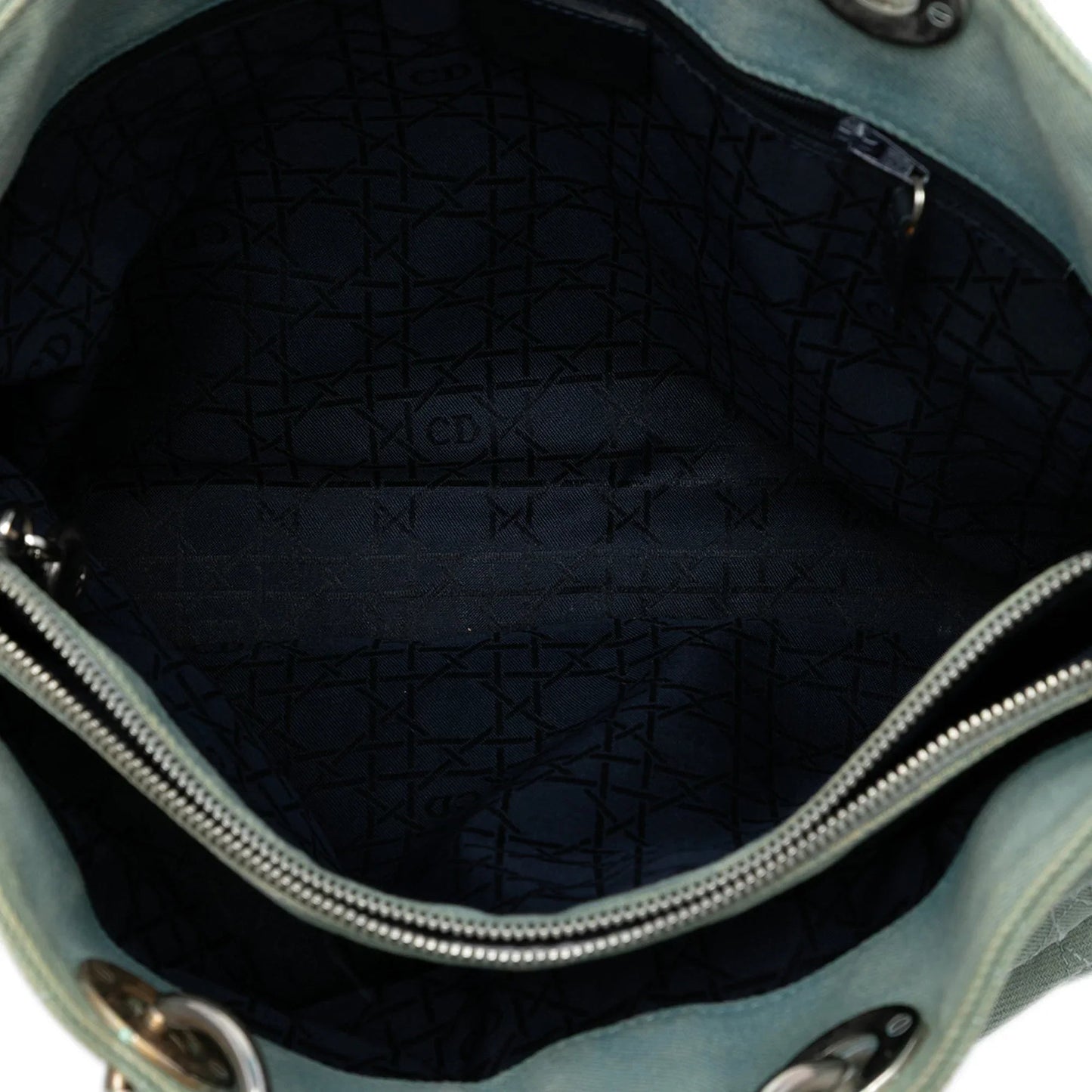 Blue Dior Large Denim Cannage Acrylic Handles Lady Dior Satchel