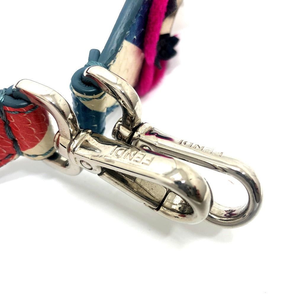FENDI Shoulder strap 8AV077 leather White x Multicolor x Silver Metal Flower studs Strap you Women