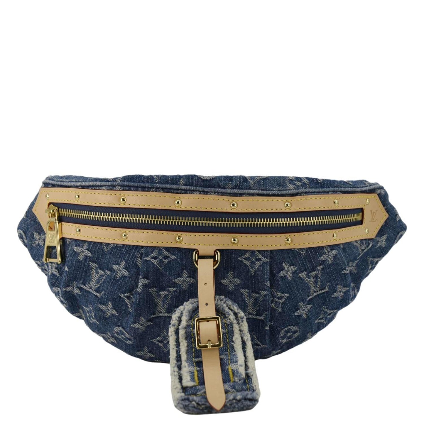 LOUIS VUITTON High Rise Monogram Denim Bumbag Blue