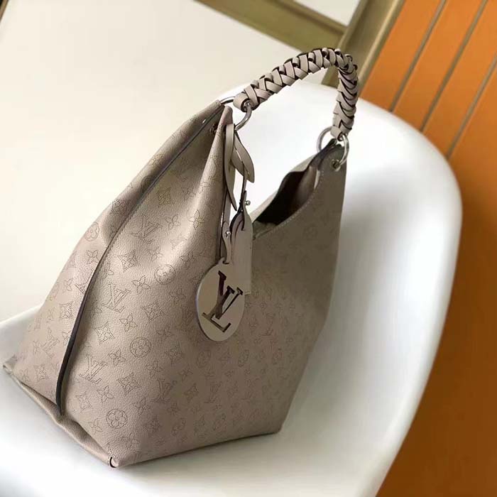 Louis Vuitton LV Women Carmel Hobo Bag Gris Souris Gray Mahina Perforated Calfskin Leather