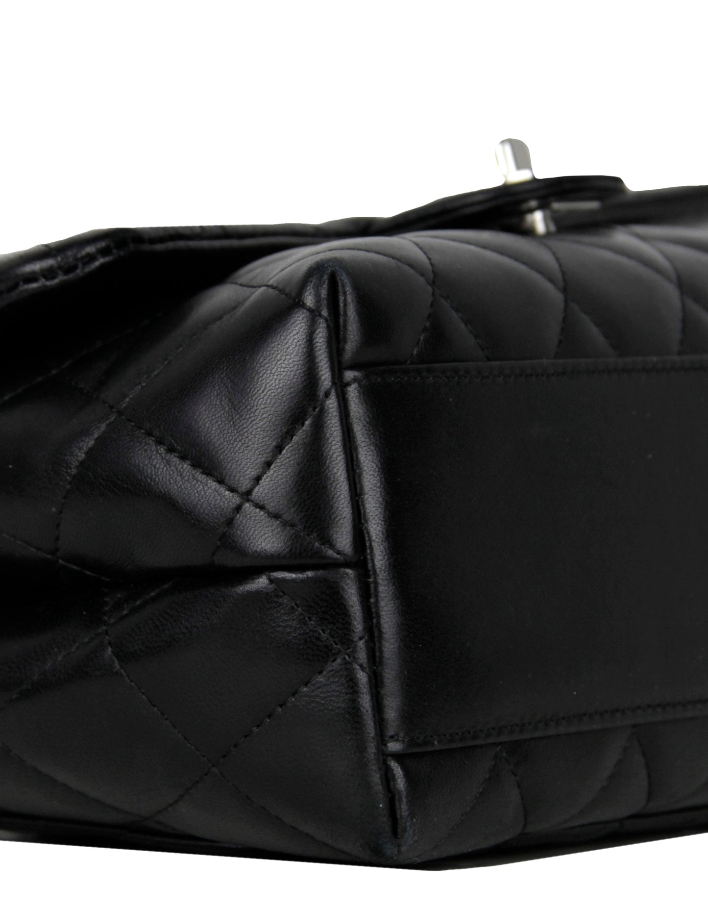 Chanel Black Lambskin Leather Kelly Style Handbag - Rovelle Bags