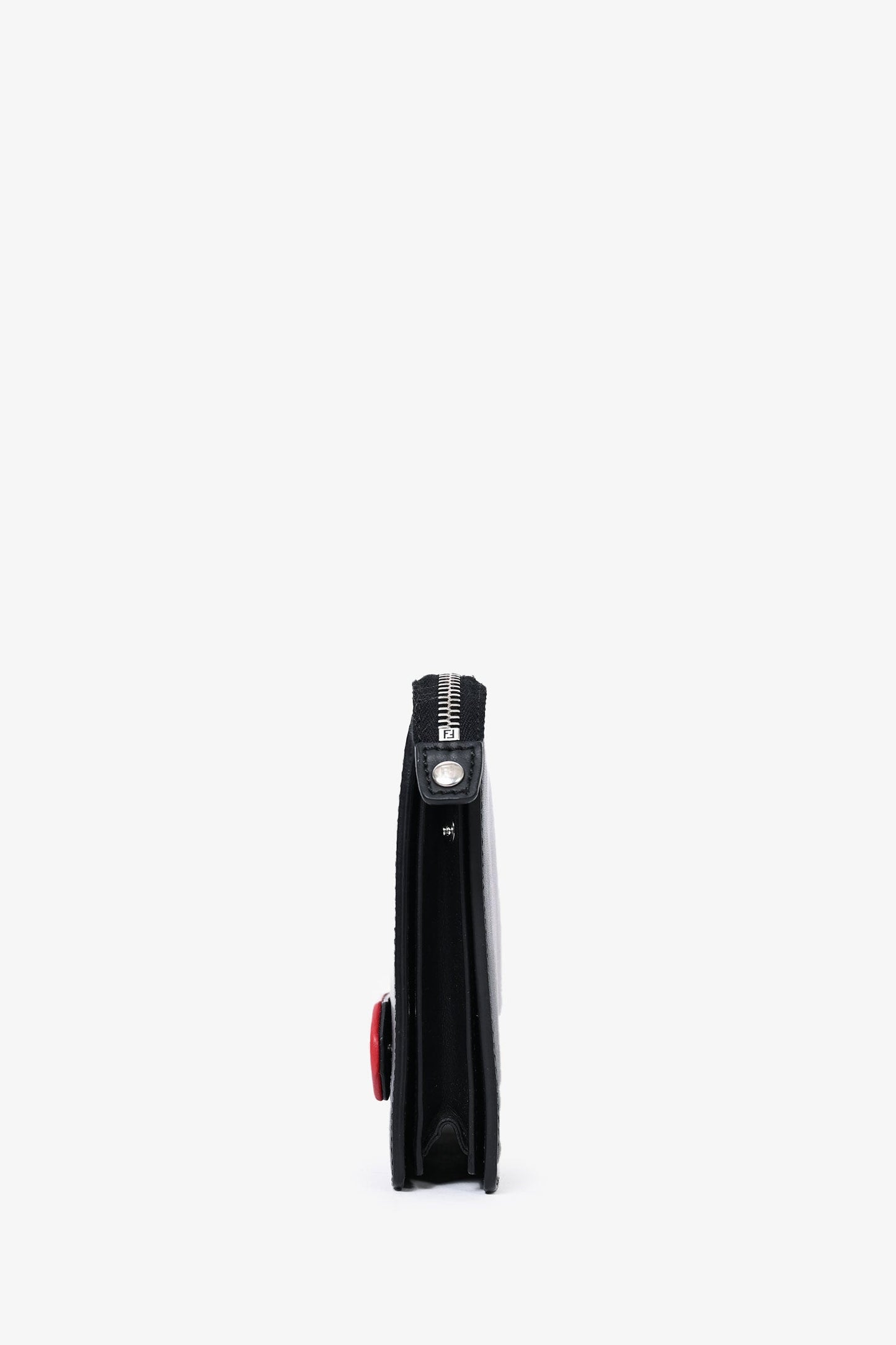 Fendi Black/Yellow Leather Logo 'Think Fendi' Pouch