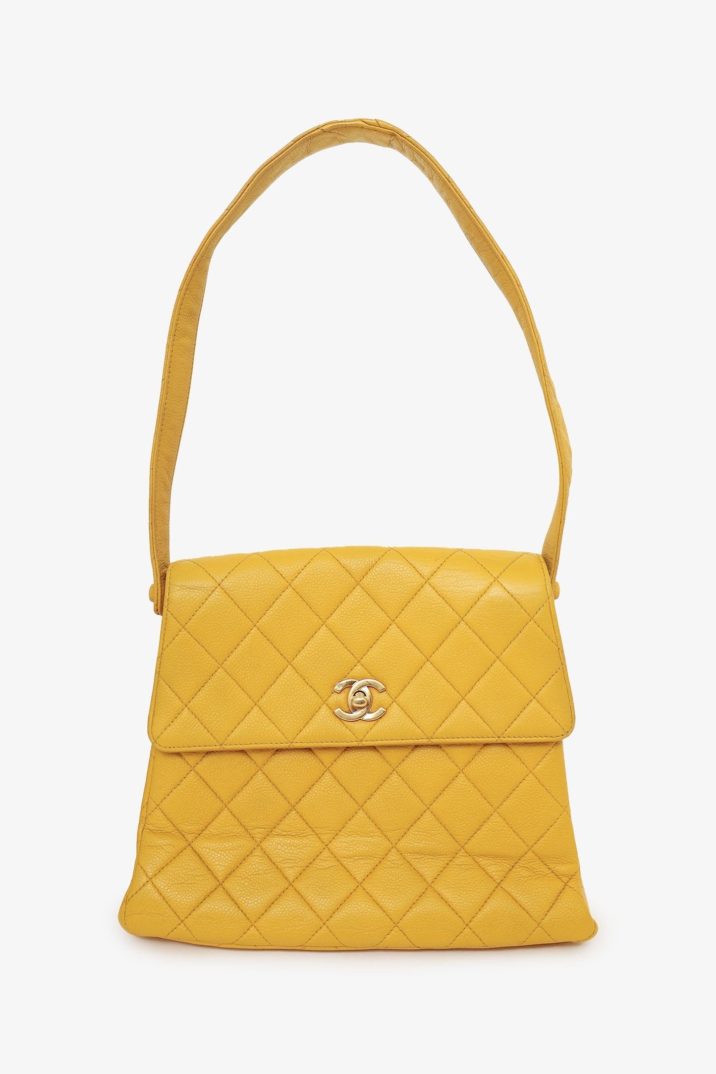 Chanel ™ Yellow Caviar Shoulder Bag - Rovelle Bags