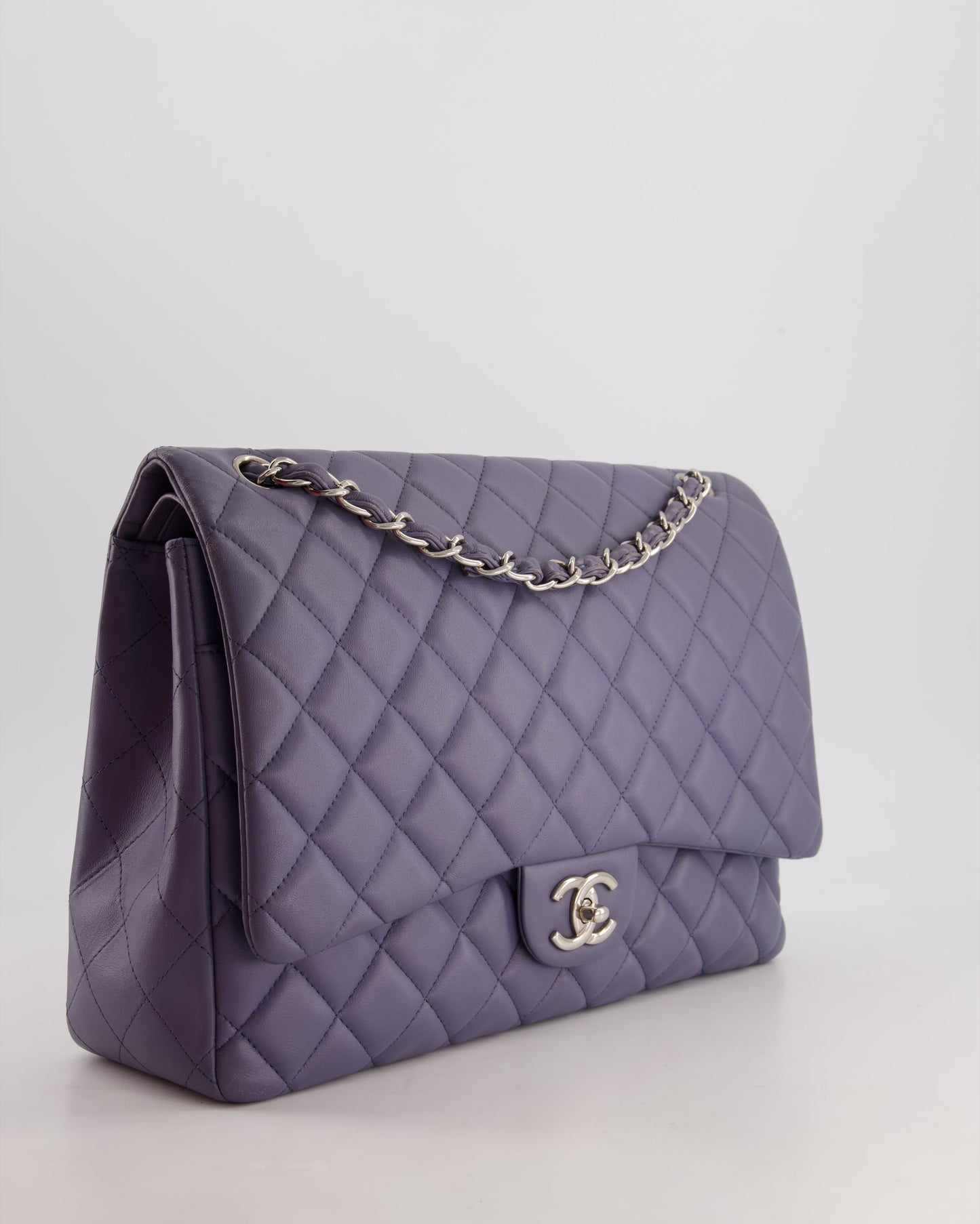 Chanel Lavender Purple Maxi Classic Double Flap Bag - Rovelle Bags