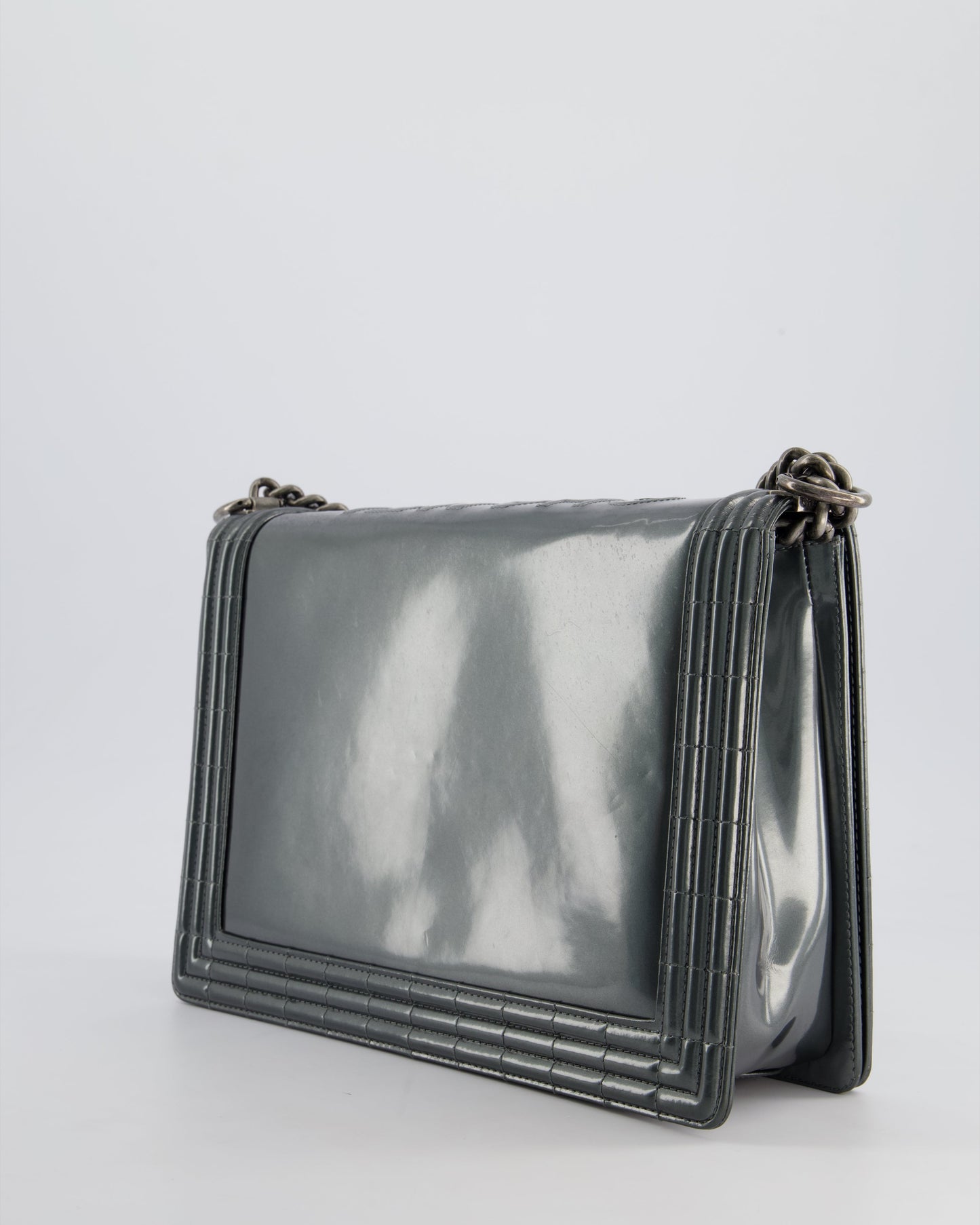 Chanel Large Dark Grey Boy Handbag - Rovelle Bags