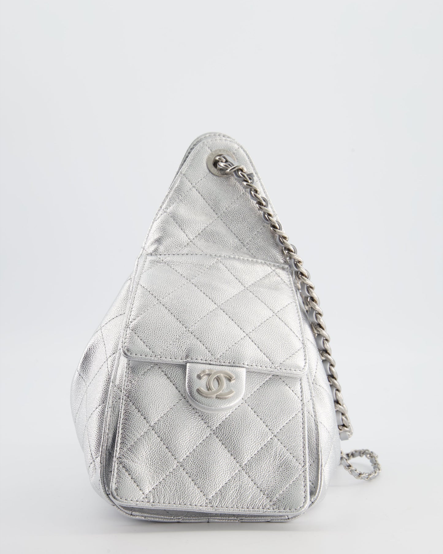 Chanel *RARE* Chanel Silver Caviar Leather Handbag - Rovelle Bags