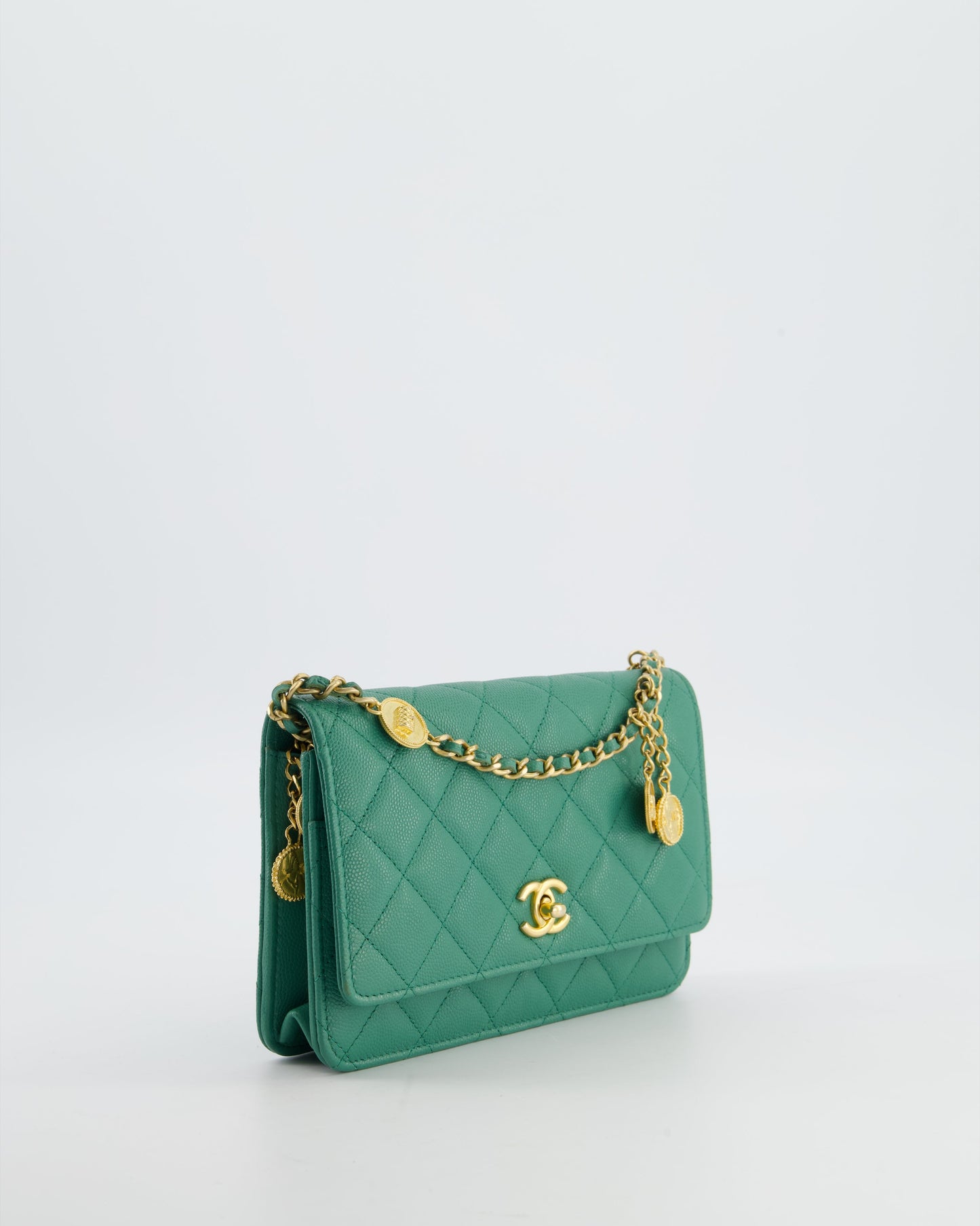 Chanel Teal Wallet on Chain Wallet On Chain - Rovelle Bags