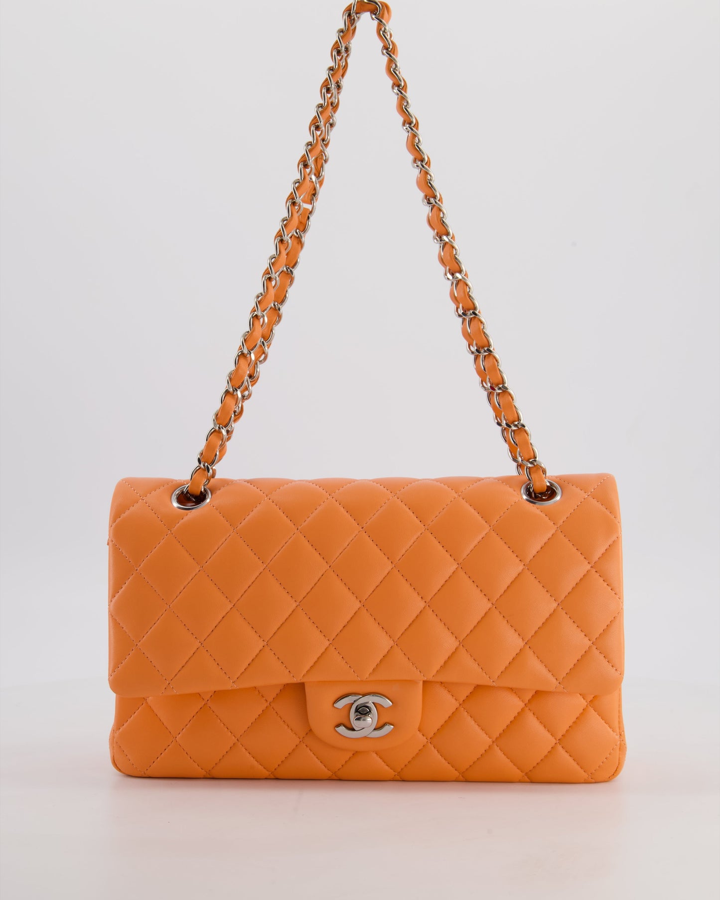 Chanel Medium Orange Classic Double Flap Flap Bag - Rovelle Bags