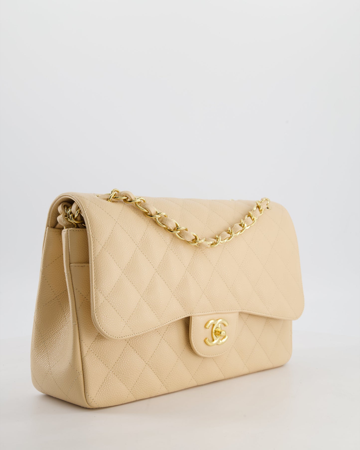 Chanel *HOT* Chanel Beige Jumbo Classic Flap Bag - Rovelle Bags