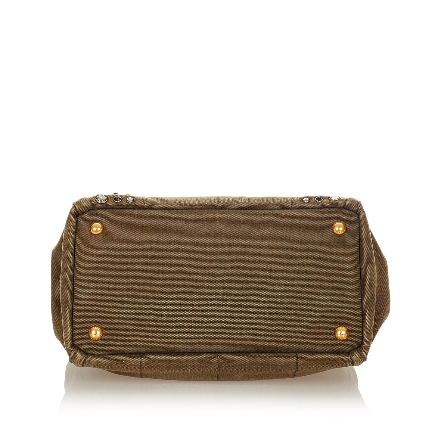 Prada Canapa Studded Canvas Satchel Style 2 - Rovelle Bags