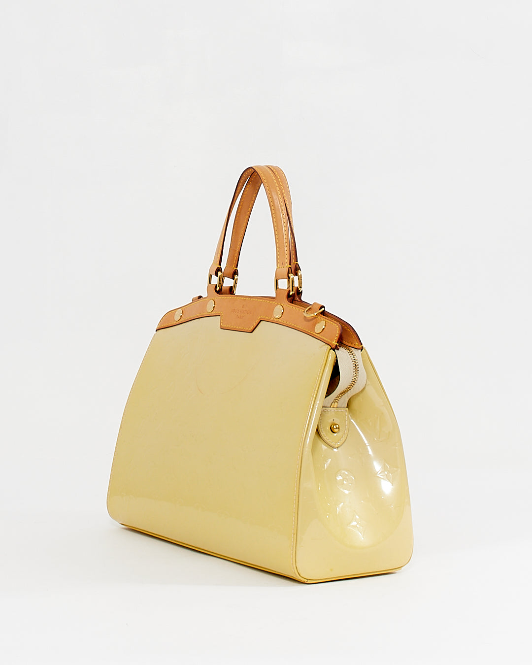 Louis Vuitton Light Yellow Patent Leather Brea GM Bag