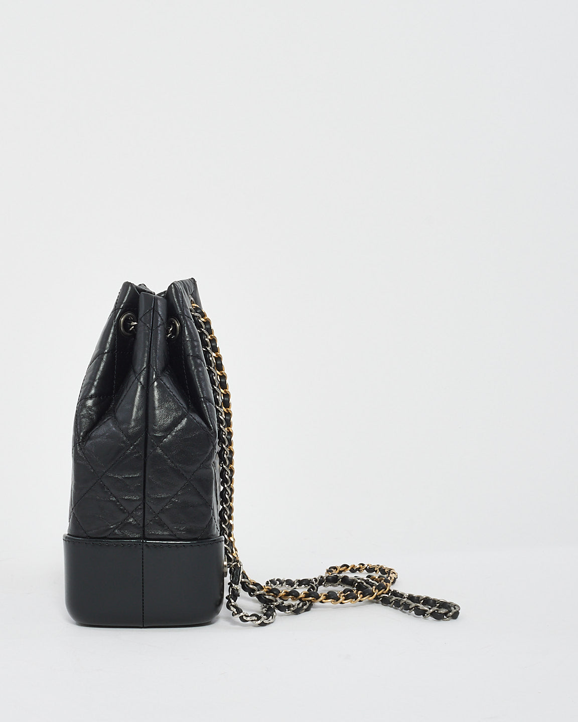 Chanel Black Aged Calfkskin Leather Small Backpack - Rovelle Bags