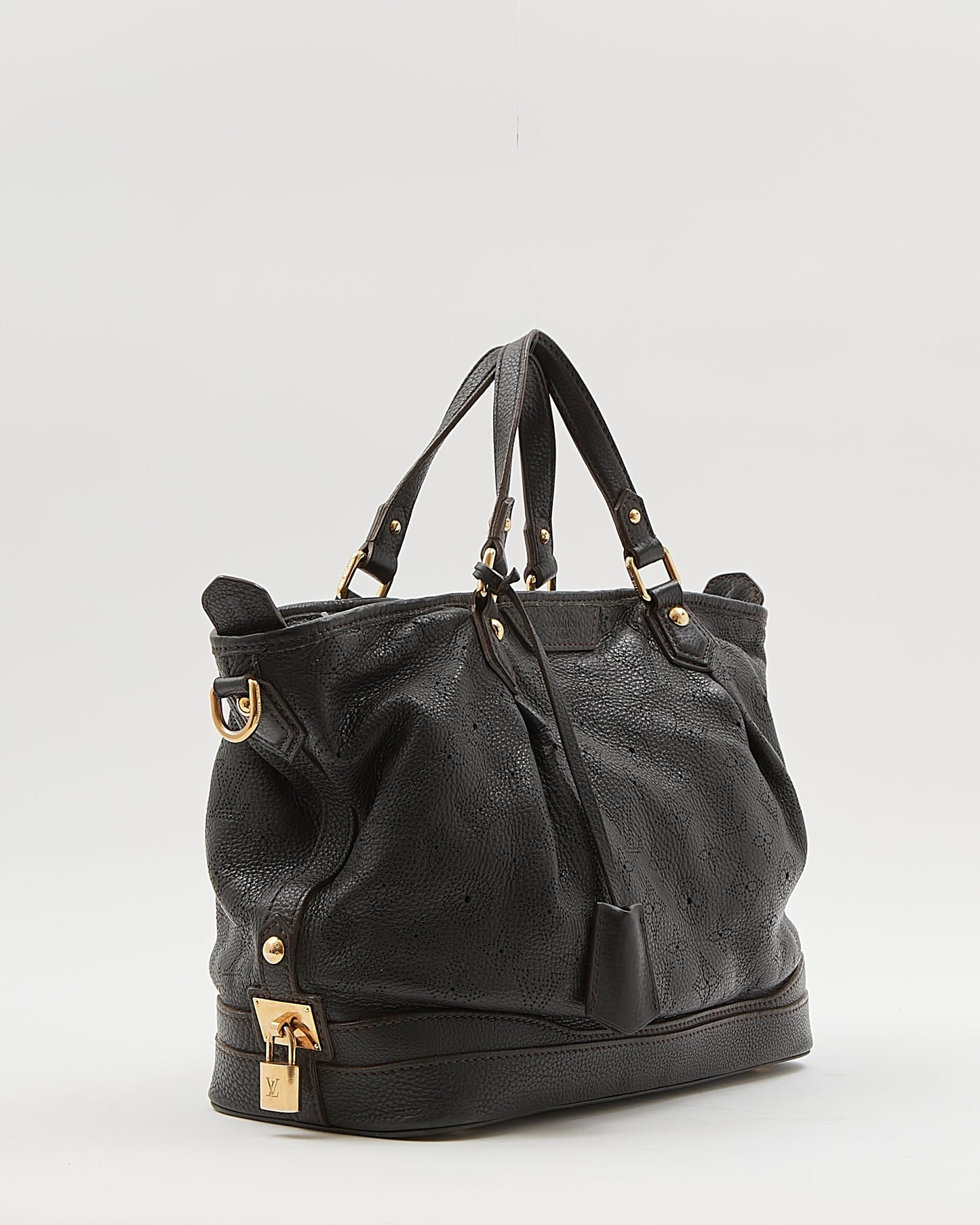 Louis Vuitton Black Perforated Monogram Leather Mahina Stellar PM Bag
