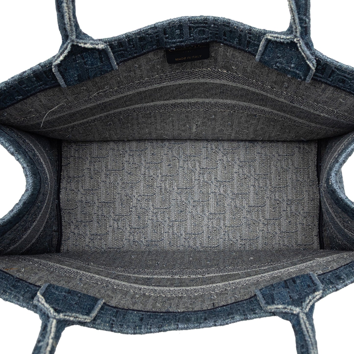 Blue Dior Medium Oblique Denim Book Tote