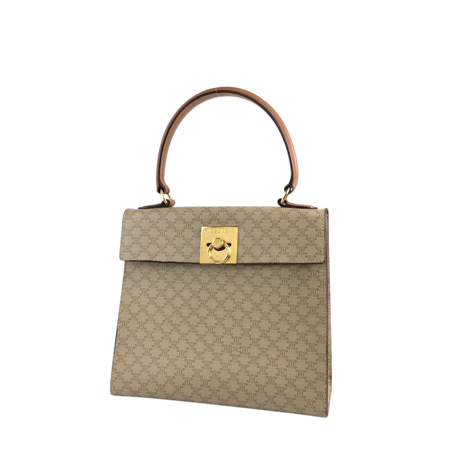 CELINE Macadam Gancini Handbag Beige