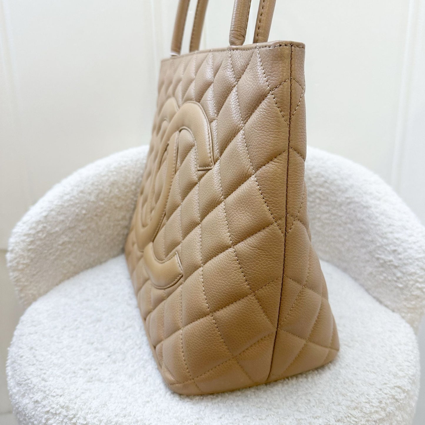 Chanel Medallion Tote in Milk Tea Tote Bag - Rovelle Bags