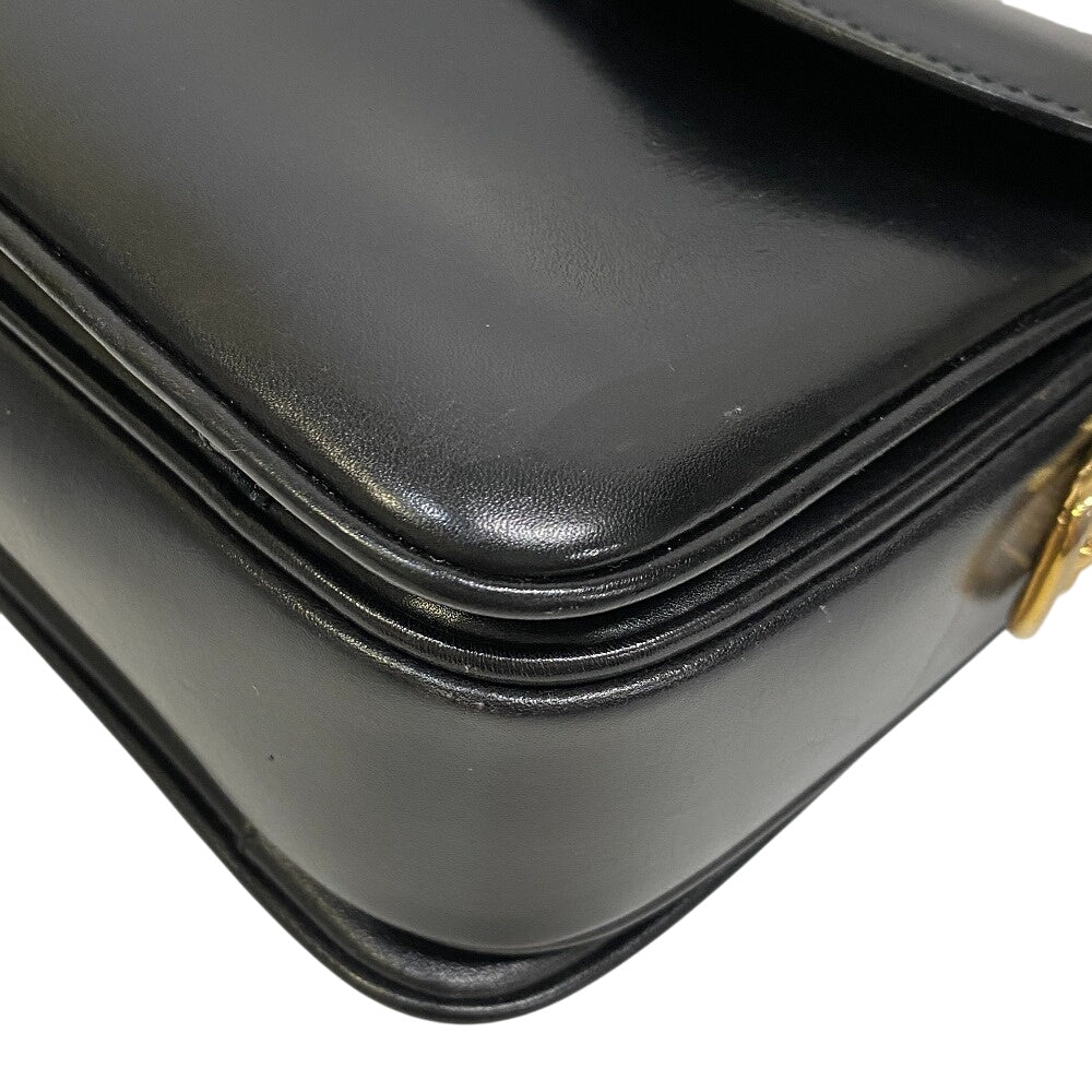 CELINE Shoulder Bag leather black Triomphe Women
