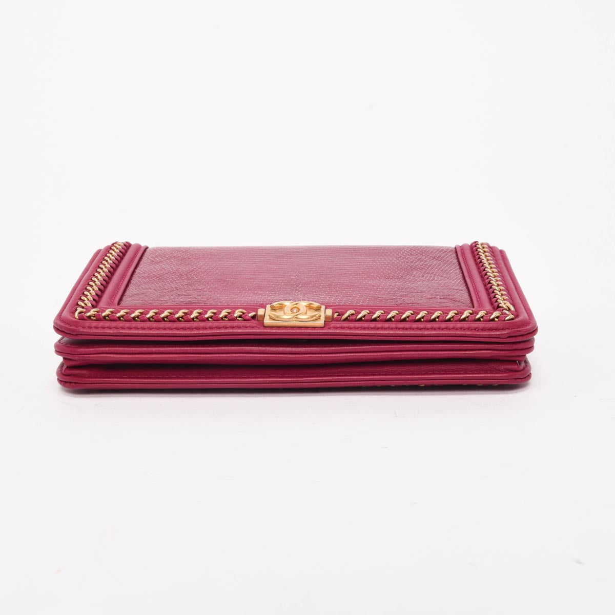 Chanel Magenta Lizard & Lambskin Chain Crossbody Bag - Rovelle Bags