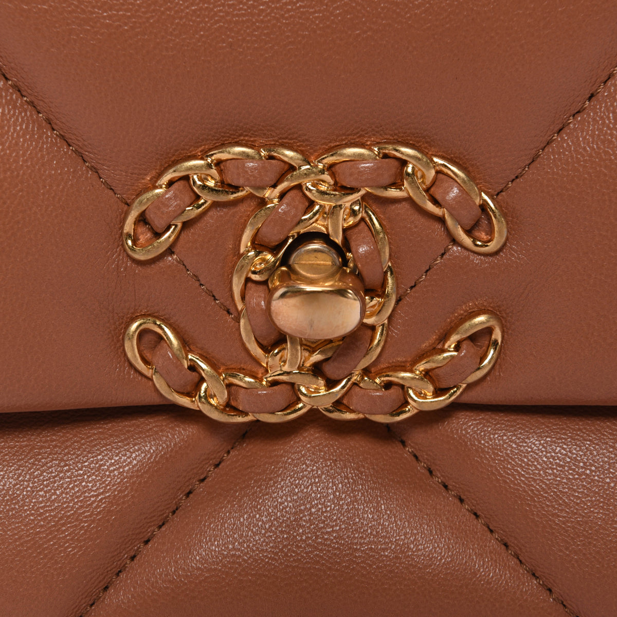 Chanel Tan Quilted Goatskin Large Chanel Flap Bag - Rovelle Bags