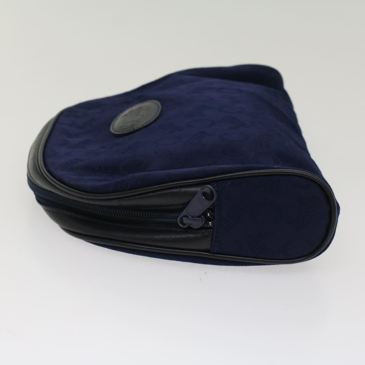 Luxury CELINE C Macadam Pouch Canvas Navy Black ac2167