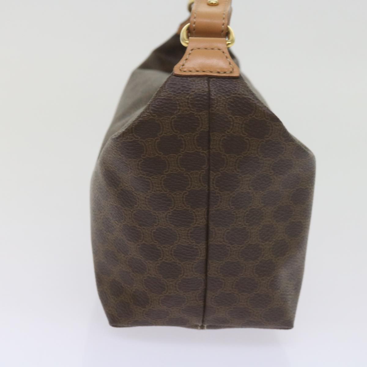 Luxury CELINE Macadam Canvas Hand Bag PVC Leather Brown am5353