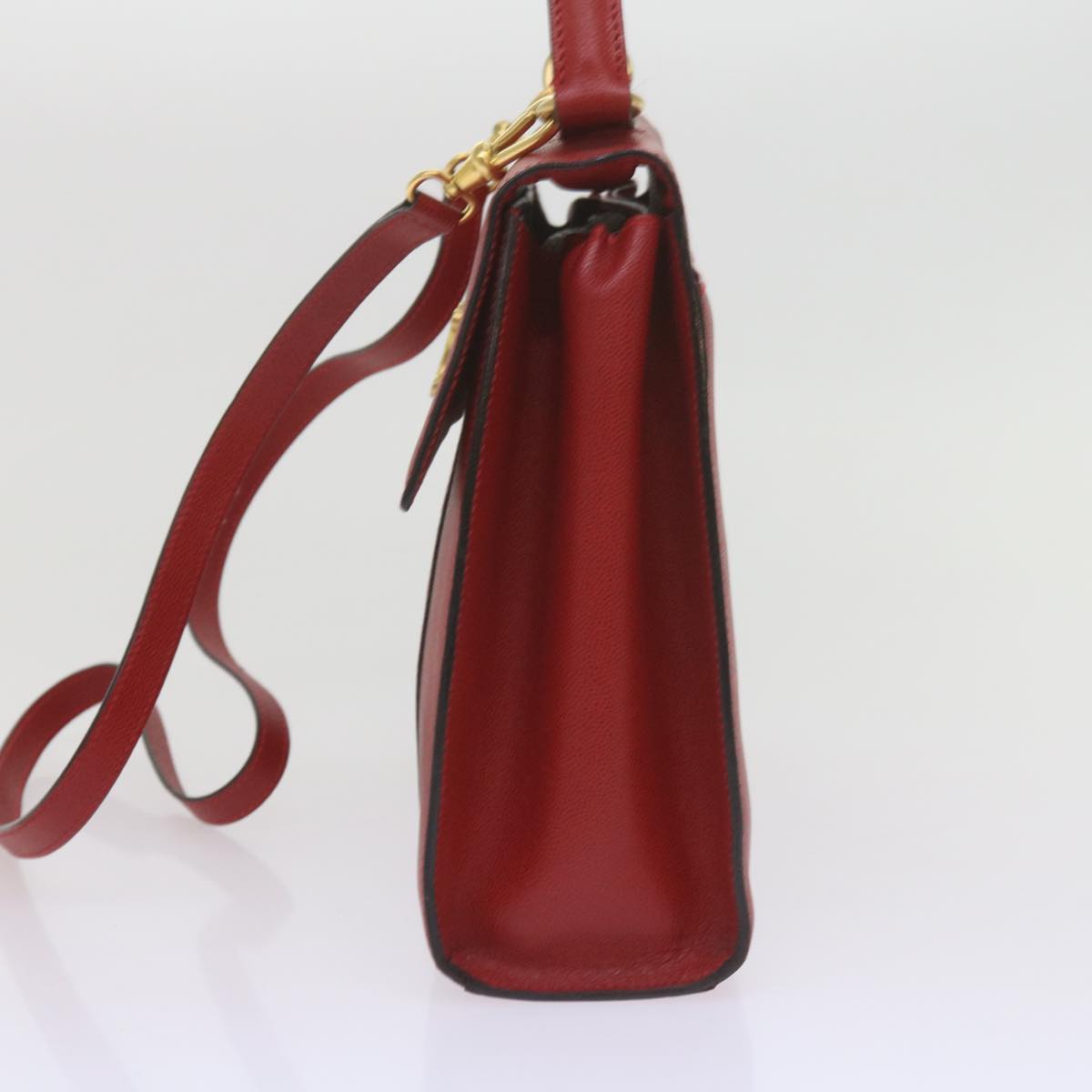 Luxury CELINE Hand Bag Leather 2way Red am5388
