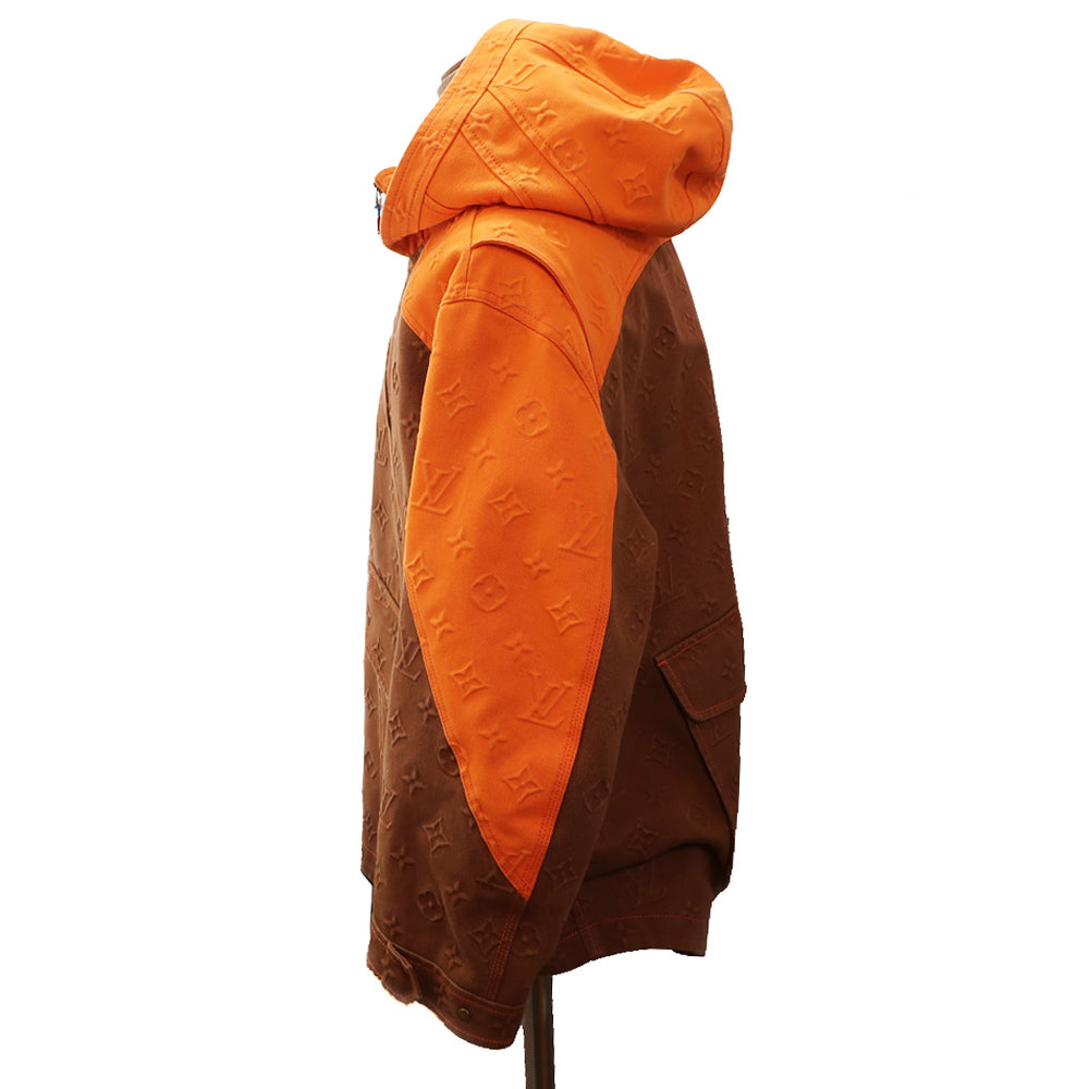 Louis Vuitton Monogram s Denim Jacket Orange Brown Size 54 Apparel Dress Mens Fashion