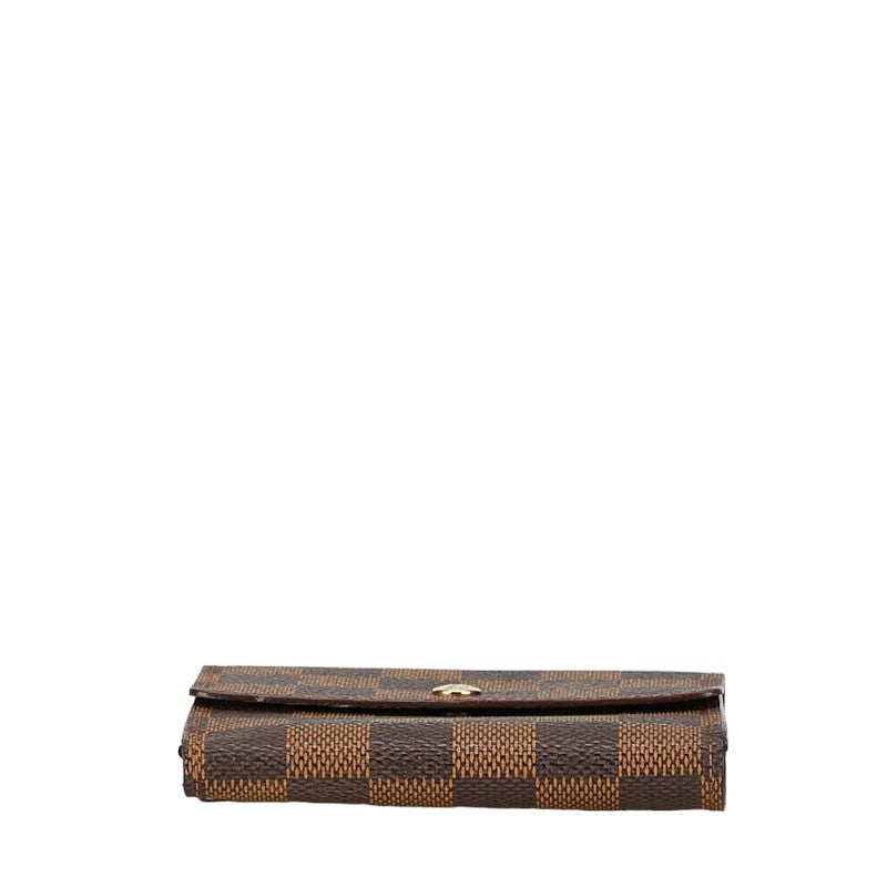 Louis Vuitton Damier Portefolio Double Fold Wallet N61654 Brown PVC Leather Louis Vuitton