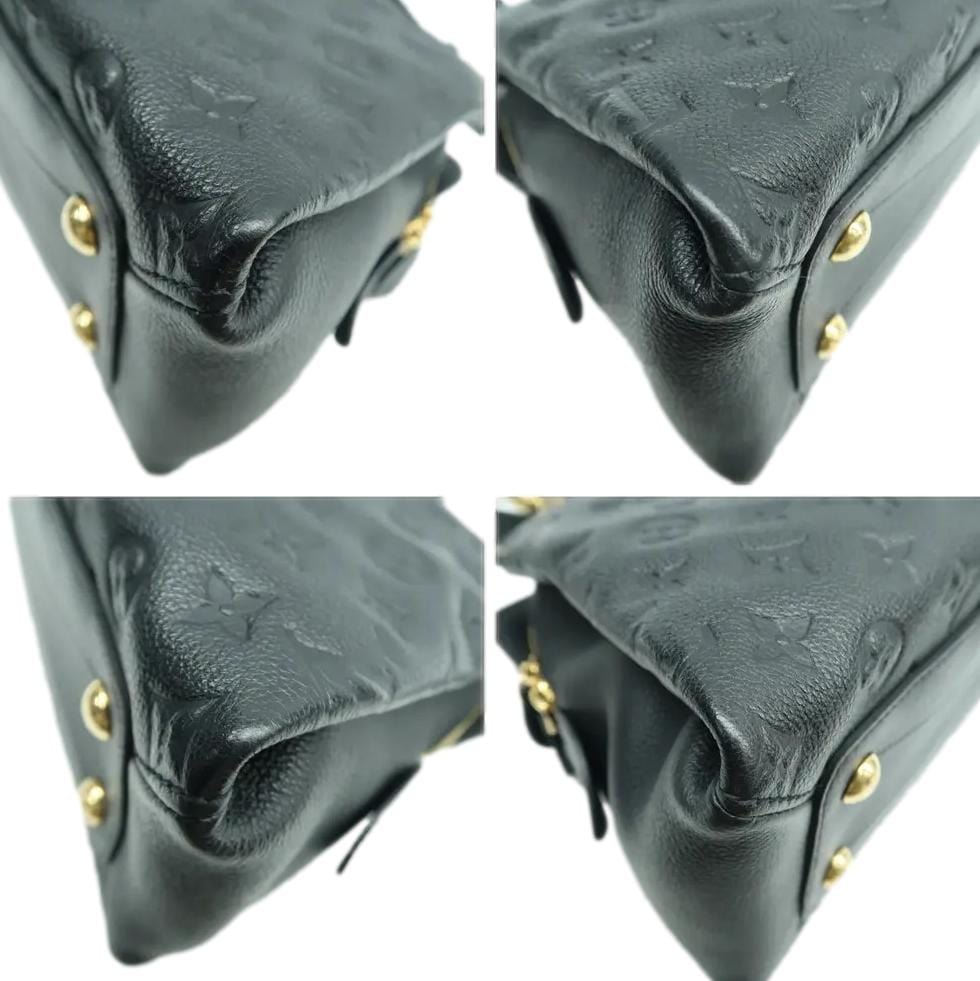 LOUIS VUITTON Vosges MM Empreinte Leather Shoulder Bag Black
