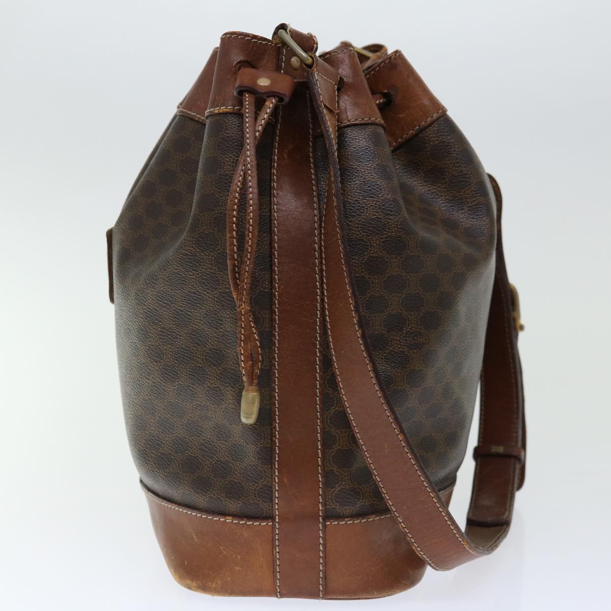 Luxury CELINE Macadam Canvas Shoulder Bag PVC Brown 13427