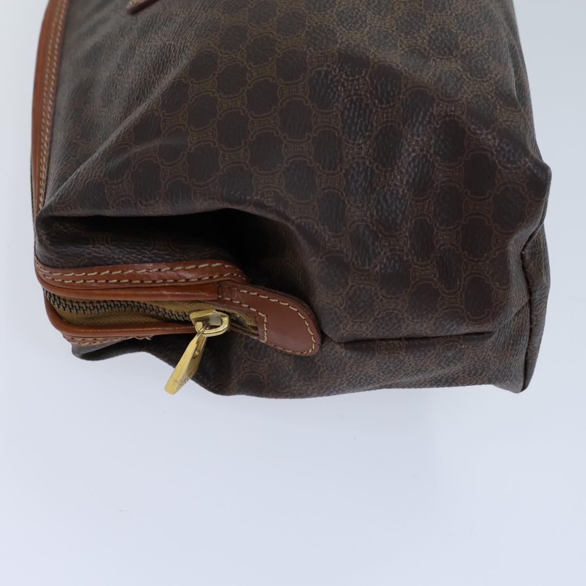 Luxury CELINE Macadam Canvas Pouch PVC Brown 13797