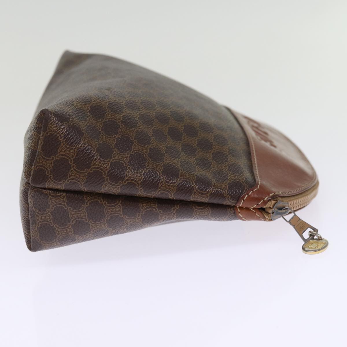 Luxury CELINE Macadam Canvas Pouch PVC Brown 14108