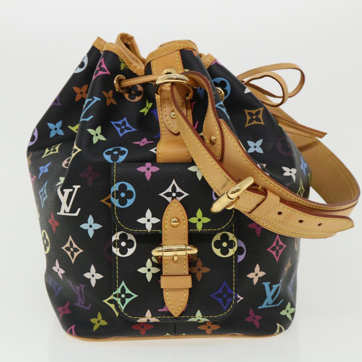 LOUIS VUITTON Monogram Multicolor Petit Noe Shoulder Bag Black M42230 bs2092A