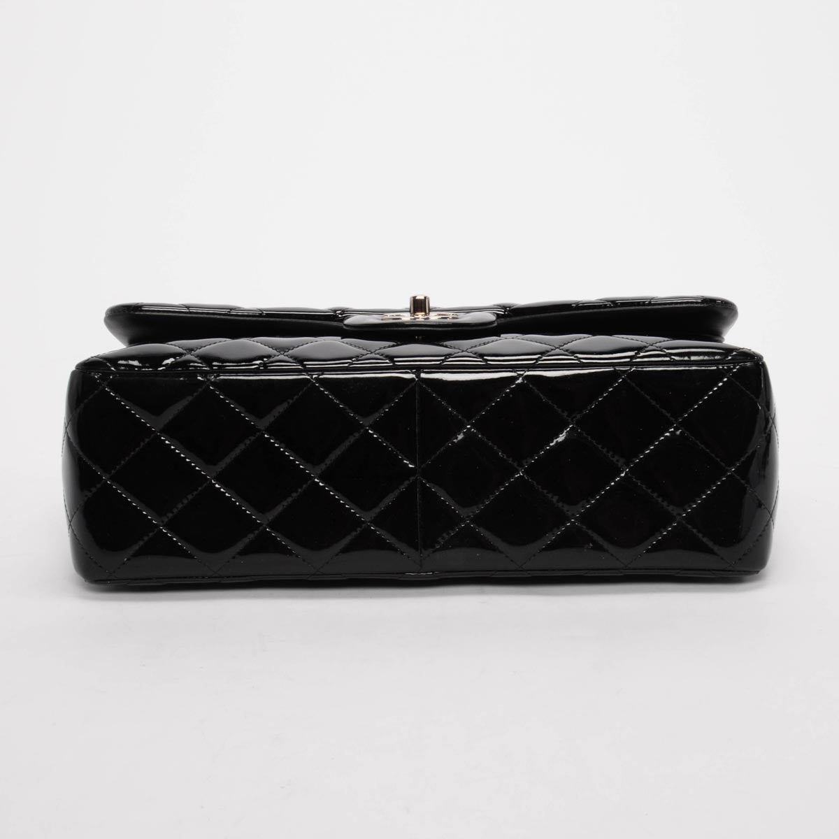 Chanel Black Quilted Patent Large Double Flap Bag - Rovelle Bags