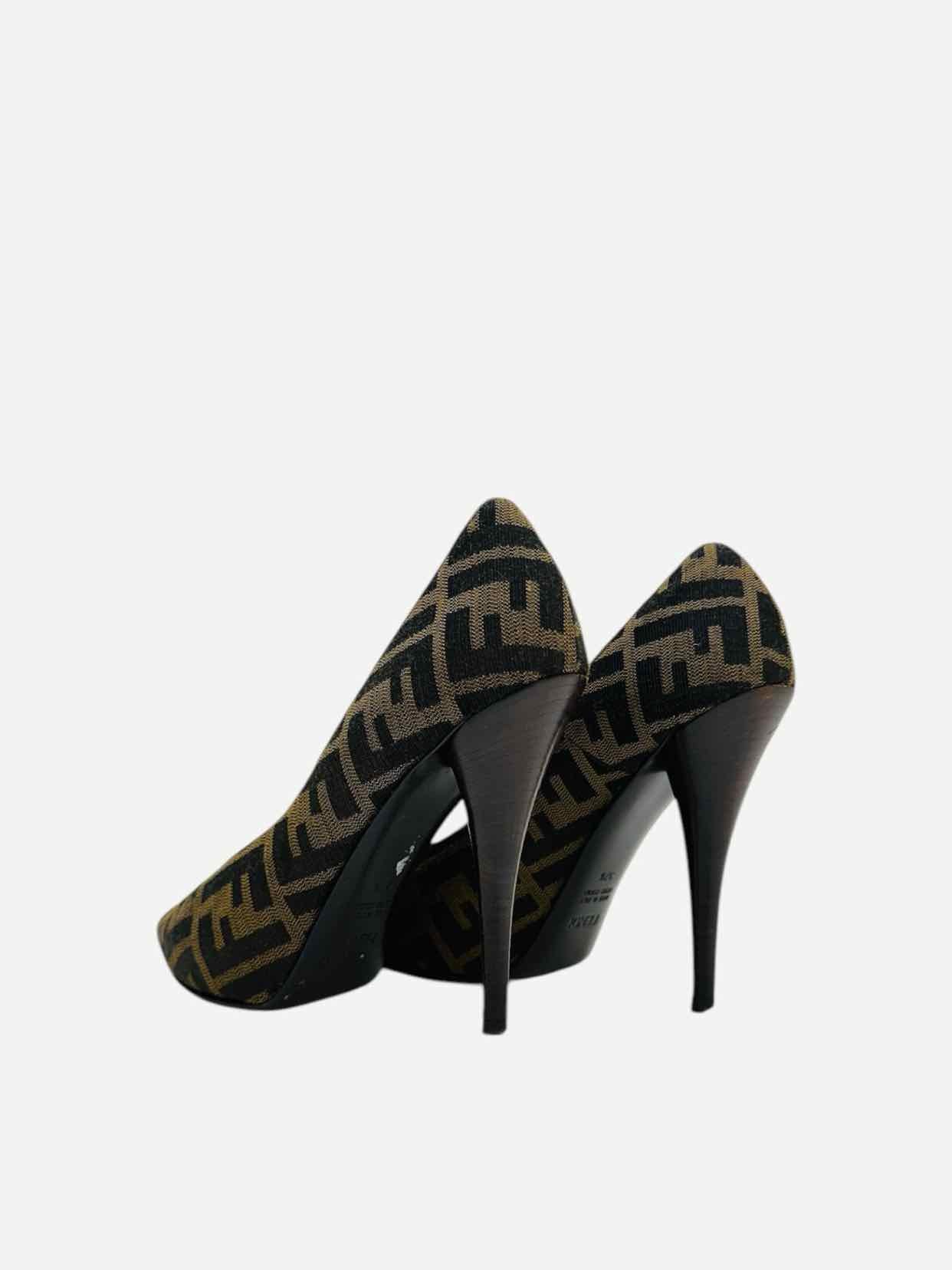 FENDI Open Toe Brown Size EU 37.5 Pumps
